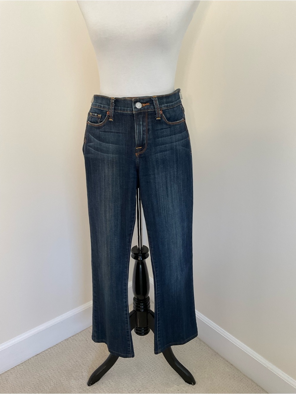 Lucky Brand Sofia Dark Blue Distressed Denim Bootcut Leg Jeans